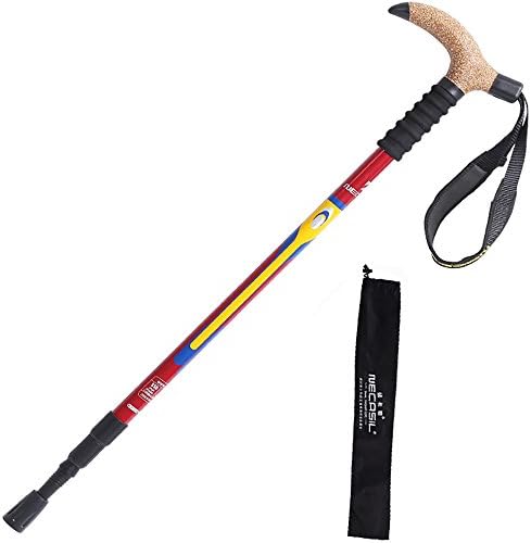 Z&D Carbon Fiber Trekking Poles Walking Sticks,Cork T Handle Ultralight(210G) And Adjustable,3LS Locking System,For Hiking Camping Mountaineering 1Pcs A Set