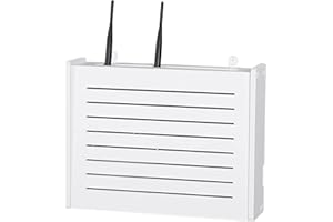 NOYHHAV Storage Boxes - Caja de Almacenamiento para Router inalámbrico sin punzón para WiFiDecorativo en Pared, Caja de Rack Creativo, Color Blanco