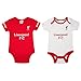 Liverpool FC Official Gift 2Pk Home Away Kit Baby Bodysuits Red White 0-3 Months
