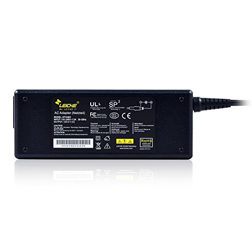 Leicke NT33402 Netzteil 90W 12V 7.5A 5.5*2.5mm mit Adapter auf 5.5*2.1mm | Für LCD TFT Bildschirm Monitor, LED Strips, NAS, ext. Festplatten, Pico-PSU, Router, Hubs, Switches Embedded-PC | 90W Leistung - 3
