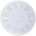 Oytra Resin Mould DIY Clock Art Silicone Mold 8 Inch with Roman Numerals Round Wall Clock Transparent Handmade Crafts Set Materials for Beginners