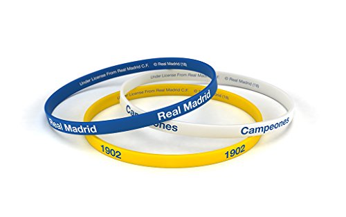 Pulsera Real Madrid Club de Fútbol Classic Tricolor Estándar para Hombre, Pulsera de Silicona, Producto Oficial