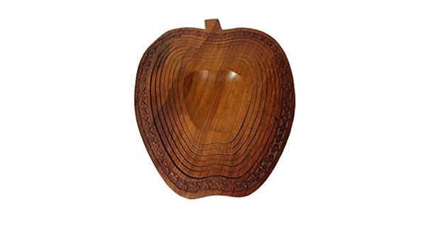 Foldable Fruit Basket Walnut Wood Amazon In Home Kitchen
