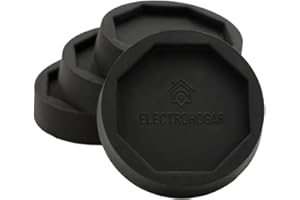 ELECTROHOGAR Amortiguador Lavadora Universal Antivibración | Almohadillas Compatibles Con Bosch, Balay, Siemens, AEG, Electrolux Y Más | Protección Del Suelo | Base Antideslizante (Negro)