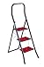 Produktbild Alpfa Sicherheits-Klapptritt ROT Leiter mit 3 Stufen - 150 kg Belastbarkeit Made in Europe