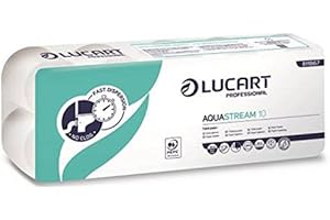 LUCART PROFESSIONAL 120 Rouleaux Papier Toilette LUCART aquastream, 2 plis, 200 feuilles par rouleau, 811b67