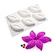 Produktbild xiaoshenlu 3D kuchenform Mousse Silikon Backform DIY Mold, 6 Löcher Pod Petal, weiß
