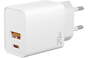 20W Chargeur USB C Rapide, YHEMI Chargeur Rapide USB A & USB C 2 Ports PD et QC3.0 Adaptateur Chargeur Secteur Mural pour IPhone, Pad, Samsung Galaxy, Xiaomi, Huawei et Plus