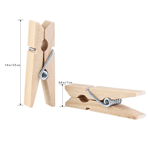 ULTNICE 3.5 cm Mini Holz Wäscheklammer Foto Handwerk Clips – 100pcs - 3