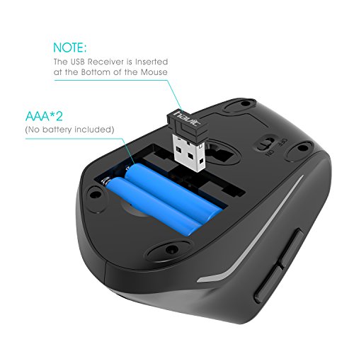 Rat  n Inal  mbrico Vertical Ergon  mico HAVIT 2 4 G Rat  n   ptico  6 Botones  USB  800 1200 1600 DPI  MS55GT  Negro 