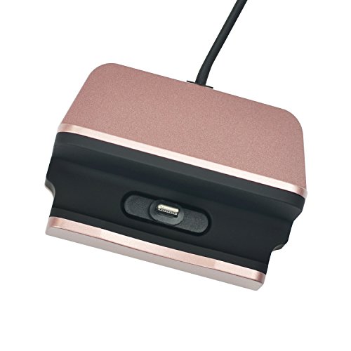 iProtect® Premium Dockingstation Ladestation mit integrierten USB Datenkabel Ladekabel und Netzteil Adapter für Apple iPhone 5 5s 5c 6 6Plus 6s, iPhone 6 Plus, iPhone 7, iPhone 7 Plus, iPod Touch 5G 6, iPod Nano 7G in rosegold - 4