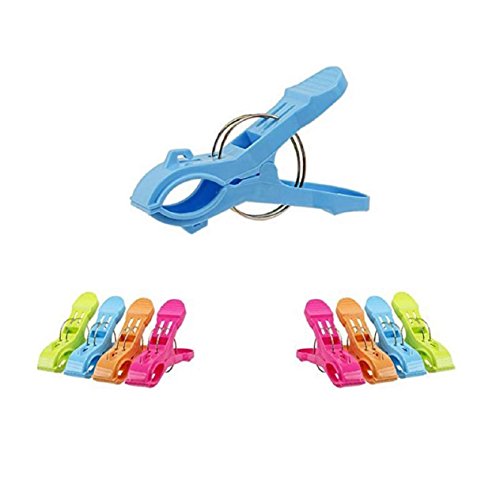 Strandtuch Clips - SODIAL(R)Helle Farbe 8 PC Strandtuch Clips Waescheklammern Klammern Halten Sie Ihr Handtuch Aus Verwehen