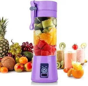 HOME RANGE Portable Electric Juicer Bottle Blender Mixer, 4 Blades Rechargeable Bottle with USB cable (Multi color)