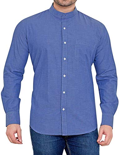 100% Cotton Checks Stylish Casual Shirt for Men (Gr-646-Blue-Checks)