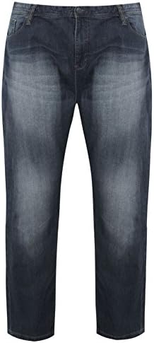BadRhino Men's Big And Tall Stone Wash Denim Straight Leg Stretch Jeans