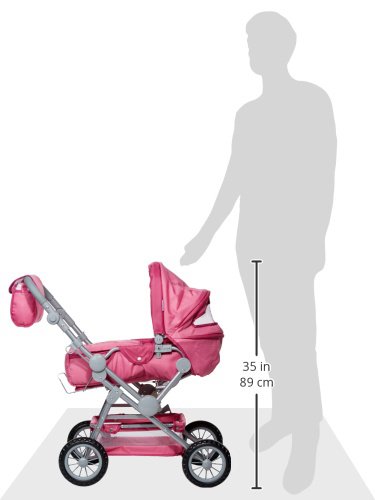 Knorrtoys.com 10405, Doll's Combi Pram Twingo S, Diamond Pink