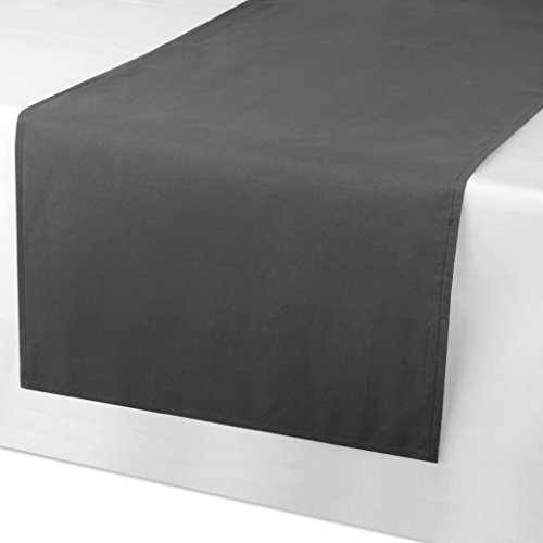 Tischläufer Platzsets Tischdeko Tischdecke Tischset (anthrazit – dunkelgrau / 1x Tischläufer + 6x Platzsets) - 3