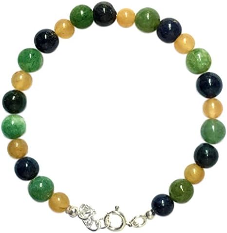 WCJ Chakra Healing Power Bracelet for CHOLESTROL :Top Quality 100% Genuine Natural Gemstones, Balancing Reiki-Yoga-Meditation Crystal Healing: Unisex. Adjustable.