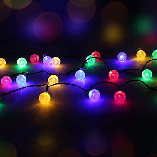 Panpany 50 LED Solar Lichterkette 7m Outdoor Lichter Multi-color Kristall Weihnachtskugel Kugel Licht für drinnen , Garten, zuhause, Rasen, Party oder Feriendekoration - 4