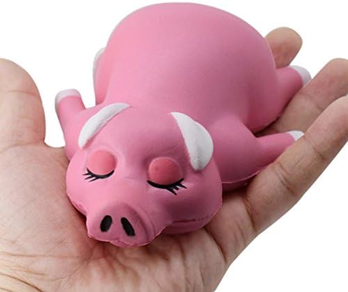 2018 Newest Hevoiok Animal Squishy Scented Slow Rising Squeeze Phone Straps Ball chains Decompression Toys,Stress Relief Toys Collection For Kids/Adults (White Pig)