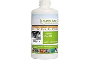 IMPREGNO Imprägnierung, vegan, PFC frei, Wash 500ml inkl. Meßbecher Waschmaschine/Handwäsche Imprägniermittel fluorfrei, Wasserbasis
