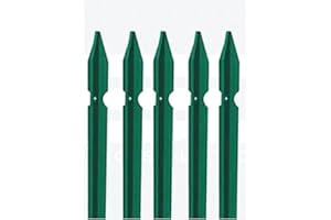 MED BUILDING SOLUTIONS MED - 5 PZ Palo Paletto in ferro a T 30x30x3 mm Plastificato Verde per Rete Recinzione Metallica – Altezza 225CM – Robusto, Anticorrosione – TUTTE LE MISURE - MADE IN ITALY (5 PZ H. 225 CM)
