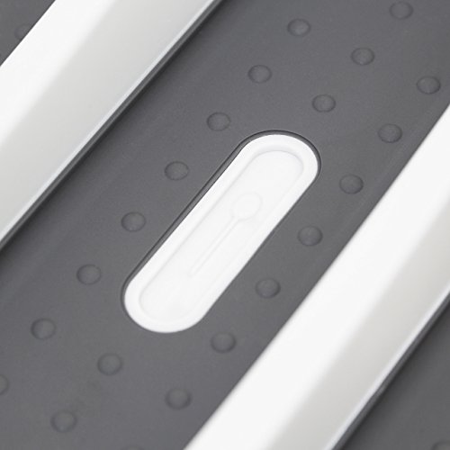 Relaxdays 10019240 Besteckkasten aus Kunststoff mit 6 Fächern Besteckeinsatz mit gummierten Böden und rutschhemmenden Füßen passender Einsatz für nahezu jede Schublade, 5 x 32,5 x 40,5 cm, weiß / anthrazit - 5