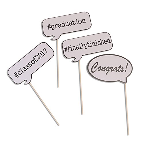 OULII 17pcs Graduation Requisiten Graduierung Phtoto Fotokabine Requisiten 2017 Graduation Party Dekorationen - 6