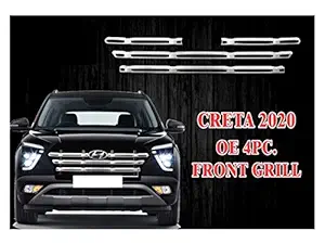 DOSSVICK - Creta 2020 Front Chrome Grill - 4pcs - Double plated Chrome