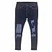 Price comparison product image JYC Clearance 2018 Ladies Women's Stretch Denim Ripped Butt Lifting Jeans Skinny High Waisted Tube Jeans Jeggings Stretch Denim Knee Ripped Cut Out on Sale (Blue, Large)