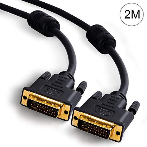 realmax® 2 m cavo monitor DVI a DVI Dual Link 24 + 1 pin placcato oro per laptop, PC, proiettore