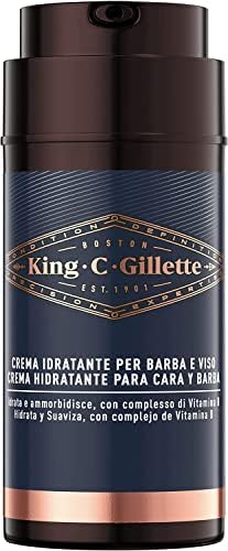 King C. Gillette Crema Idratante Per Viso e Barba Con Vitamina B3 E Complesso B5 100ml