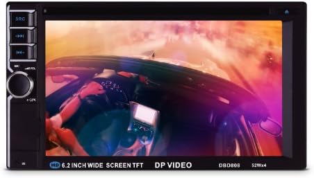 DP Audio Video DBD808 6.2-Inch Double Din Multimedia Receiver with Bluetooth and IR/FM Transmitters