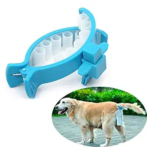 Petlicious & More Dog Hands-Free Poop Collector Silicon Clip and Tail Holder Clamp with 20 Pcs Bags - Large
