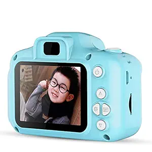 leegoal Kids Digital Camera, Dual 8MP HD Children's Cartoon Video Camera, Cute Mini Child Camcorder with Smile Focus, Soft Silicone Cover, 2 inch LED Screen for Age 3-12 Kids Girls Boys