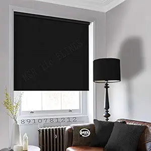 MSR 116 Roller Blinds/Curtains and Shades for Home Furnishing(Balcony,Kitchen,Bedroom,Bathroom etc) Black (5 ft(W) 5 ft(H))