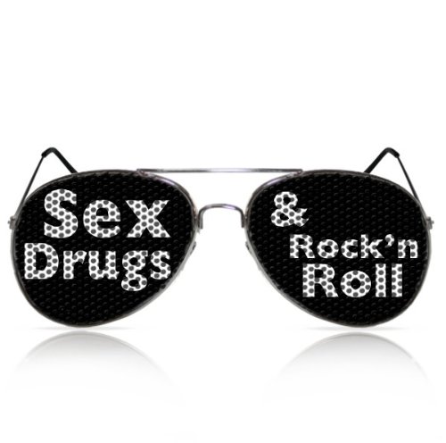 Preisvergleich Produktbild Partybrillen und Promotionbrillen Fasching Spassbrille Karneval Funbrille - Sex Drugs & Rock ´n´Roll (PILOT)