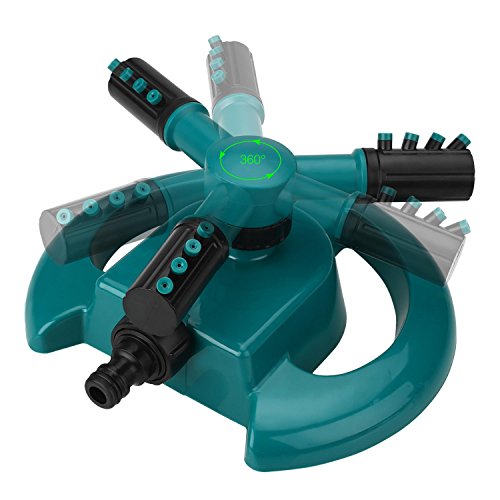 SOLEDI Garten Rasensprinkler Garden Sprinklers 3 Arm Rotary 360 Grad Drehung 26ft-32,8ft Spray Entfernung - 6