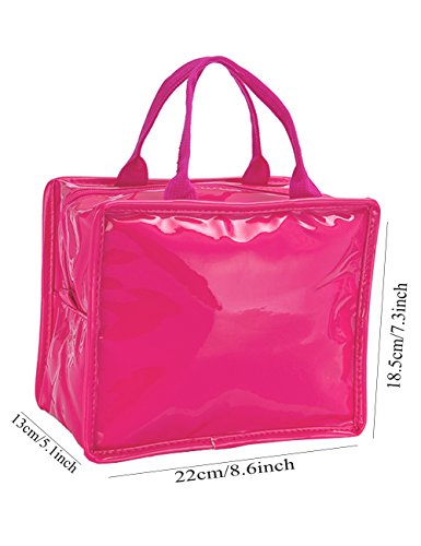 iSuperb Wasserdicht Kühltasche Mtagessen Tsche Isoliert Lunch Taschen Lunch Bag Cooler Bag für Arbeit und Schule 22x13x18.5cm (Rose) - 2