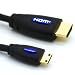 Produktbild LCS - 1M - Mini HDMI Kabel 1.4 / 2.0 - FULL HD 1080p / Ultra HD 2160p - Hochgeschwindigkeits mit ETHERNET und 3D - Dreifach-Abschirmung - Vergoldete kontakte - Unterstützt neuen Technologien ARC - CEC - Deep Color und x.v.Color - Kompatibel mit dem neuen Tablet-PC