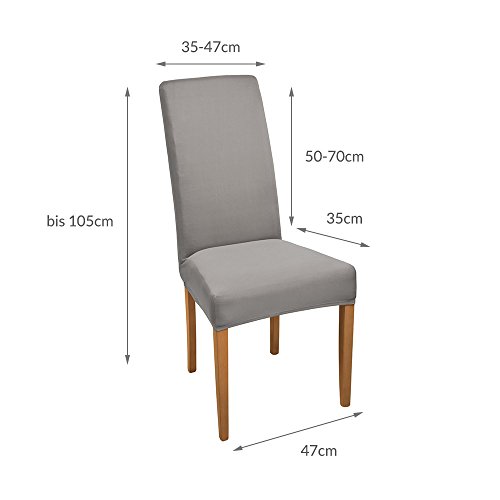 Beautissu® Stuhlhusse Mia – 45×45 cm Stretch-Stuhlbezug – elegante, moderne Bi-Elastic Husse – ÖKO-TEX – anthrazit - 7