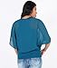 3559-TEA-14: Oversize Chiffon Mesh Batwing Twin Jersey Vest 2 In 1 Top Blouse Party 3559