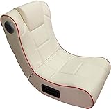 Fauteuil vibrant avec haut-parleurs intégrés et récepteur Bluetooth, Blanc