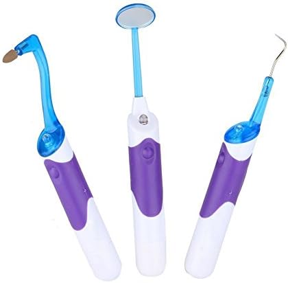 WINLINK 3 Pcs/set Professional Home Oral Dental Hygeine Cleaning Tool Kits with LED Light - Dental Mirror + Plaque Remove + Tooth Stain Eraser