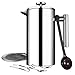 Produktbild Homitt French Press Kaffee, Doppelwandig Edelstahl Kaffeebereiter, French Press System, Kaffeepresse 1L, French Press Coffee, Kaffeekanne, mit 1 Kaffee Messlöffel, 2 Rührlöffel, 3 Edelstahlfilter