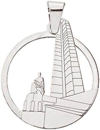Pendant Sterling Silver Souvenir Cuba Engraving Laser (Plaza de la Revolucion (The raspadura)). Cordon Rubber 45 cm silver closure included.