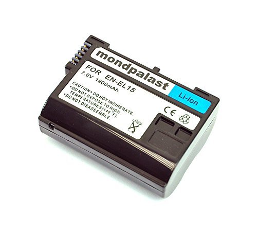 Mondpalast    1900 mah ENEL15 EN-EL15- Batterie Li-ion type info chip pour Nikon D750 D810 D7100 D7000 D7200  D600  D610 D800e D800 Nikon 1