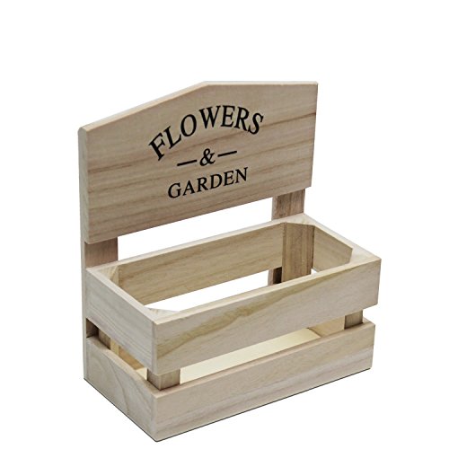 2tlg. Set Pflanzgefäß Pflanzkasten Flowers & Garden Holz H21/24cm Pflanzbehälter Kräutergarten Küchengarten - 6