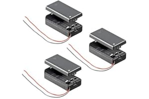 VOVIEE PerfectHD Batteriehalter - 1 x 9V - mit EIN- und Ausschalter - 3 Stück in einem Set - schwarz