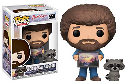 Funko- Pop Vinyl Figure 558 Bob Ross And Raccoon, 9 cm, 25701